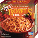Amy's Frozen Meals, Chili Mac Bowl, Made With Organic Rice Pasta, Tomatoes and Beans, Microwave Meals, 9 Oz