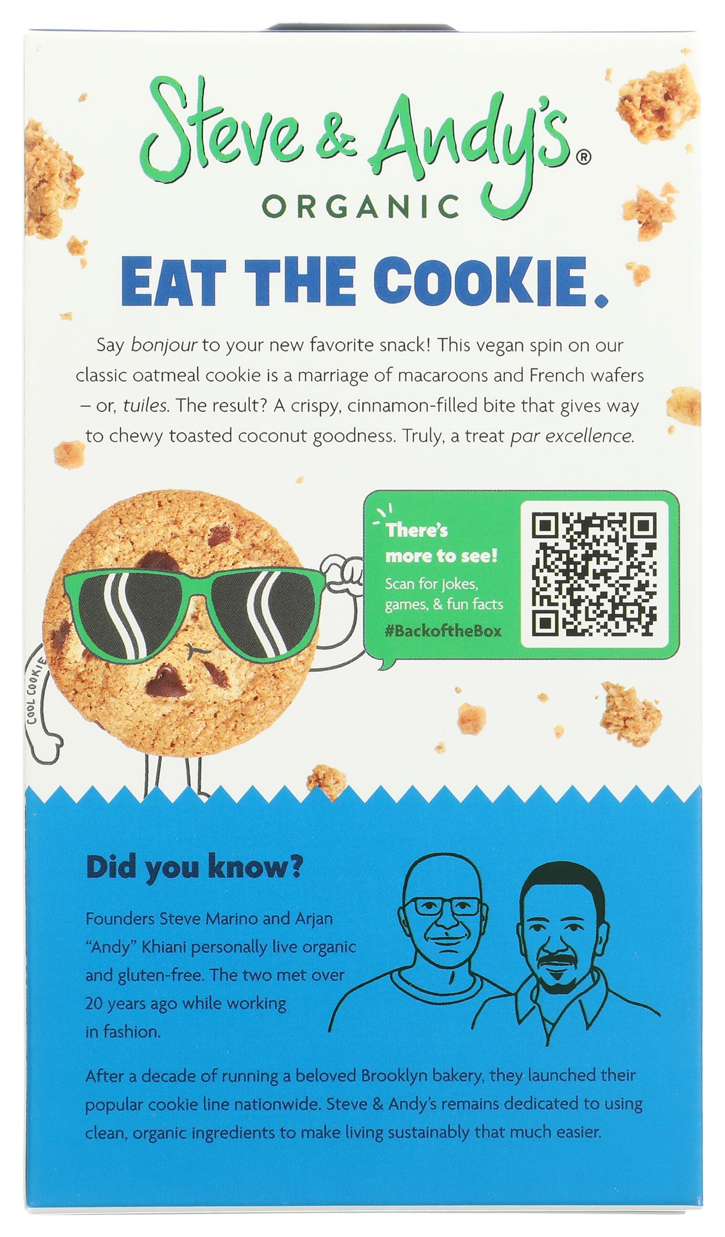 Steve & Andy'S, Cookies Oatmeal Coconut Organic, 6.3 Ounce
