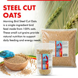 Morning Bird Steel Cut Oats 18 lbs (2-Pack, 9 lbs Each - High Protein Natural Cut Oat Grain for Birds & Easy-to-Eat Pieces - Supports Balanced