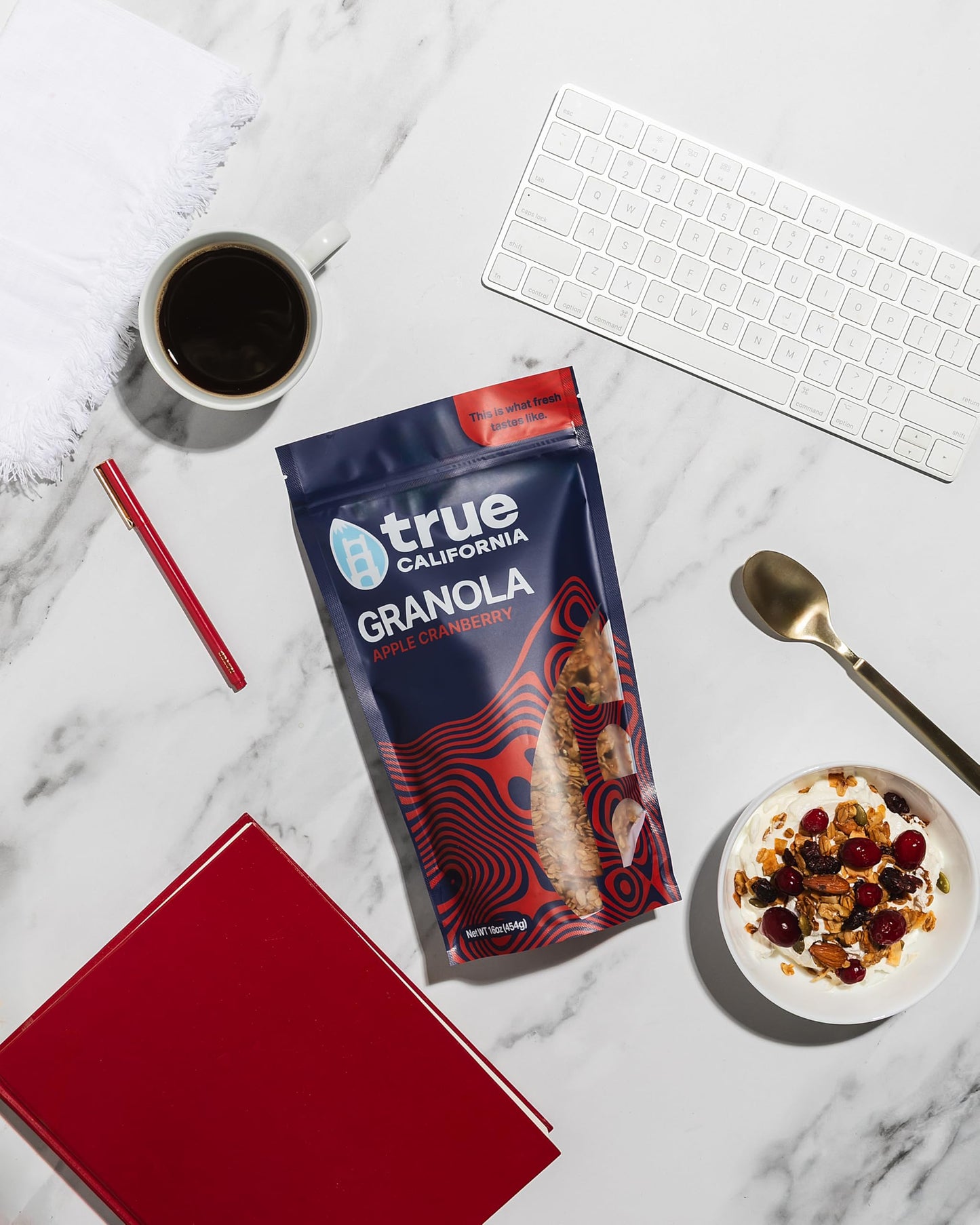 True California Apple Cranberry Granola (1 LB x 2 Packs) Gluten Free, Non-GMO, Clean-Label Ingredients - Plant-Based, Vegan - Made with Almonds
