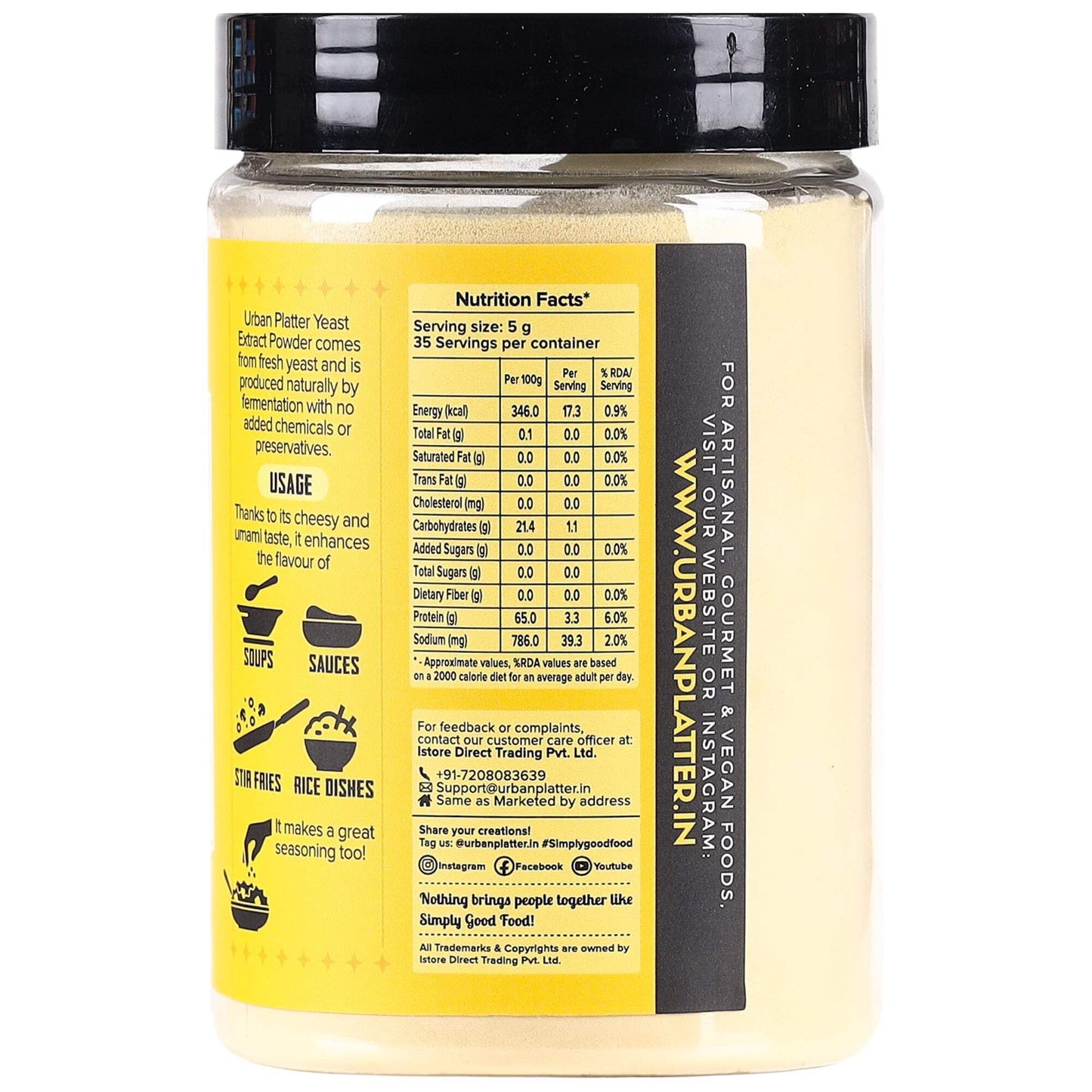 Urban Platter Nutritional Yeast Powder, 200g [All Natural, Fortified, Vegan-friendly]