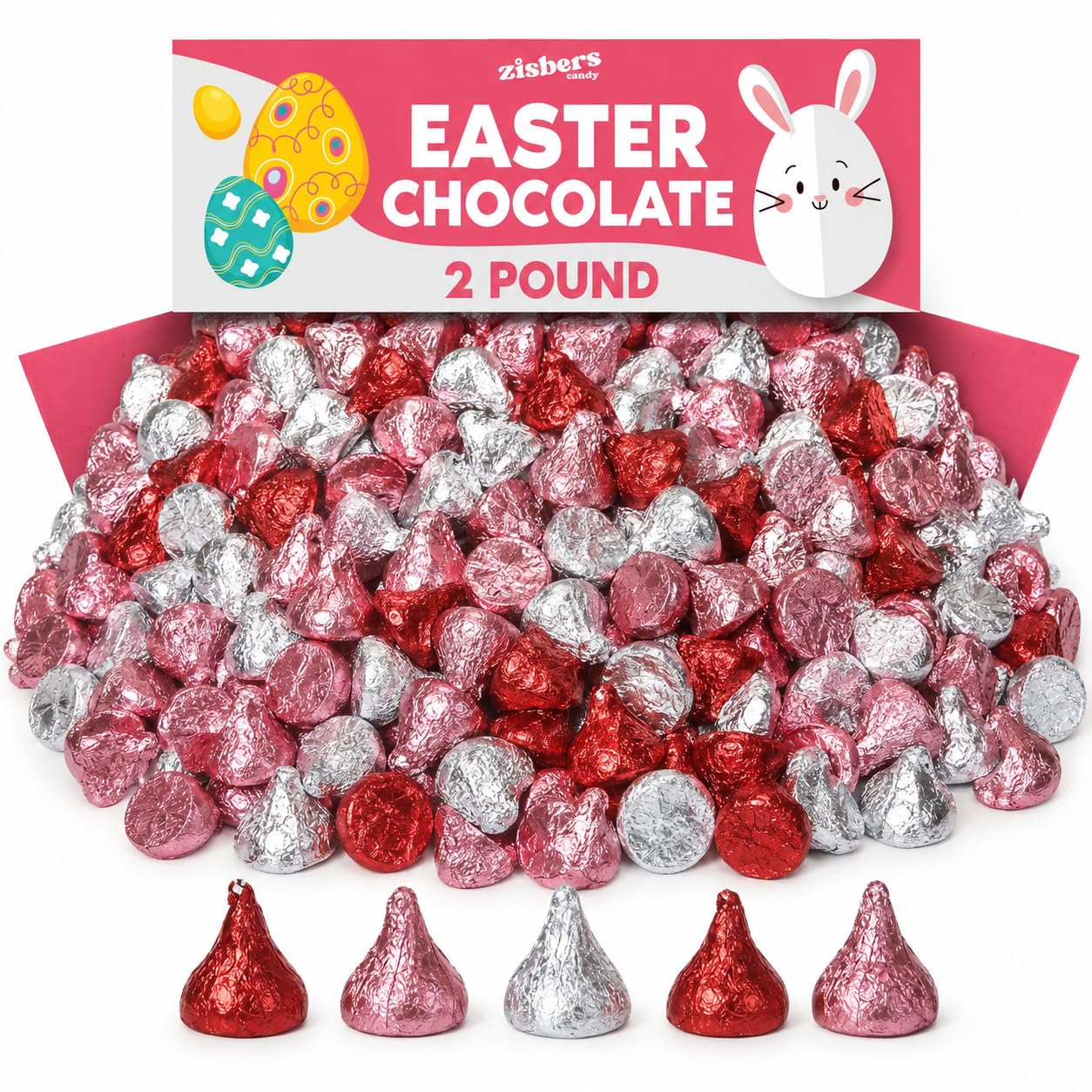 Valentine’s Day Variety Mix - 2 Pound Bulk Individually Wrapped Assorted Chocolates Candies, Valentine Milk Chocolate Candy for Parties, Gift Bags