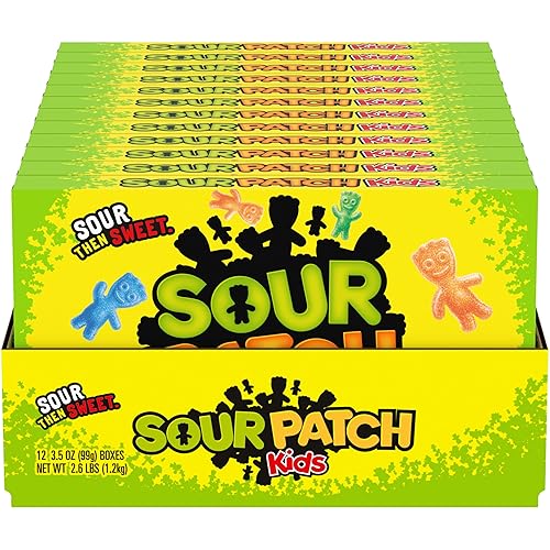 SOUR PATCH KIDS Soft & Chewy Gummy Candy, Bulk Candy, 12 - 3.5 oz Boxes