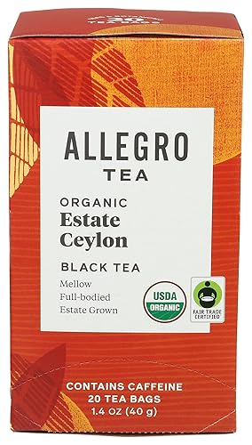Allegro Tea, Organic Estate Ceylon Tea Bags, 20 ct