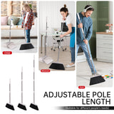 OPTTIDI Broom with Dustpan Combo Set, Hand Broom and Dustpan Set for Sweeping Indoor Angle Broom for Home Office Kitchen Lobby Floor Pet Hair