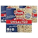 Streit's Unsalted Matzo - Thin & Crispy, Non-GMO, Sodium Free, Low Fat, Vegan, Family Owned, Kosher Certified, Pair with Soups, Spreads & Salads