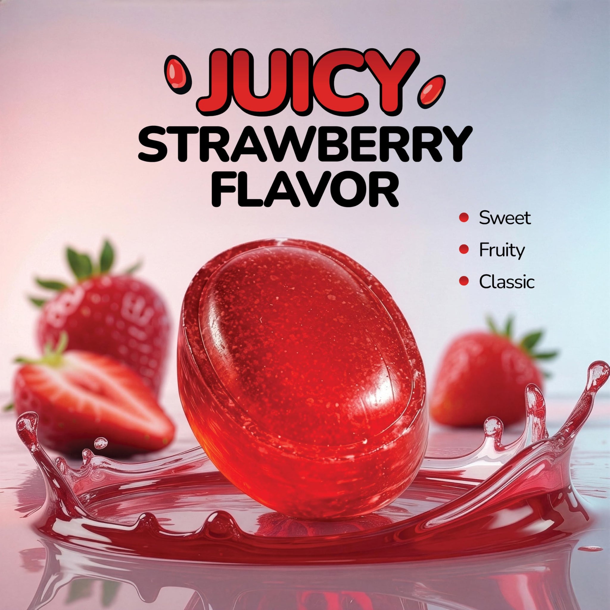 Strawberry Bon Bons Hard Candy, 1LB Bulk Bag - Individually Wrapped Old Fashioned Strawberry Filled Hard Candy with Soft Chewy Center, Classic Candy