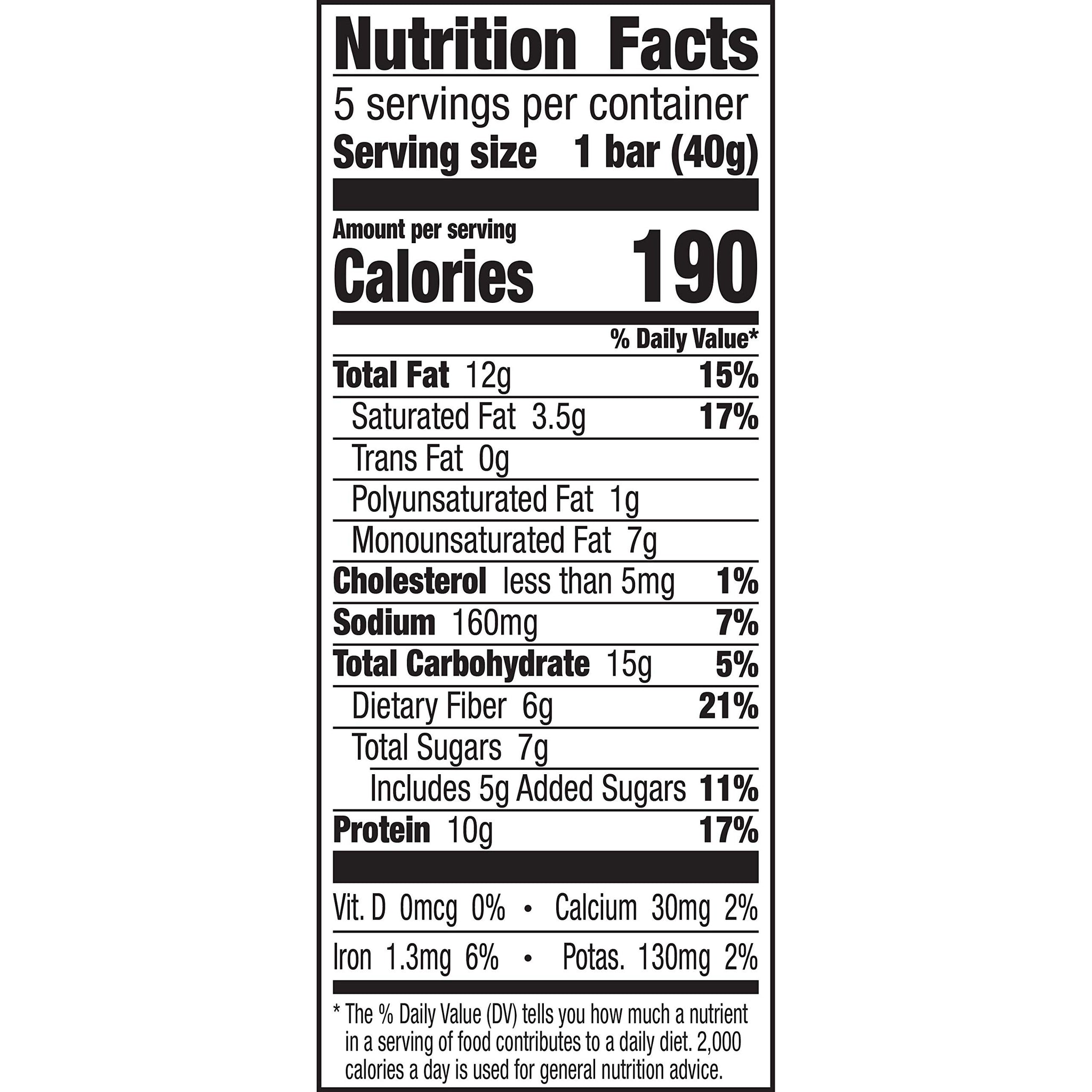 Nature Valley Protein Chewy Snack Bars, Peanut Butter Dark Chocolate, 5 Bars, 7.1 oz