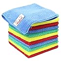 JD Homease Microfiber Cleaning Cloths,12 Pack, 12"x12", All-Purpose, Softer, Highly Absorbent, Lint-Free, Reusable, Washable Pro Towel 4 Colors