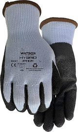 Watson Gloves, #337 - Stealth Hybrid, Sustainable Water Resistant Work Glove with Crinkle Latex Palm (1 Pair, Medium)