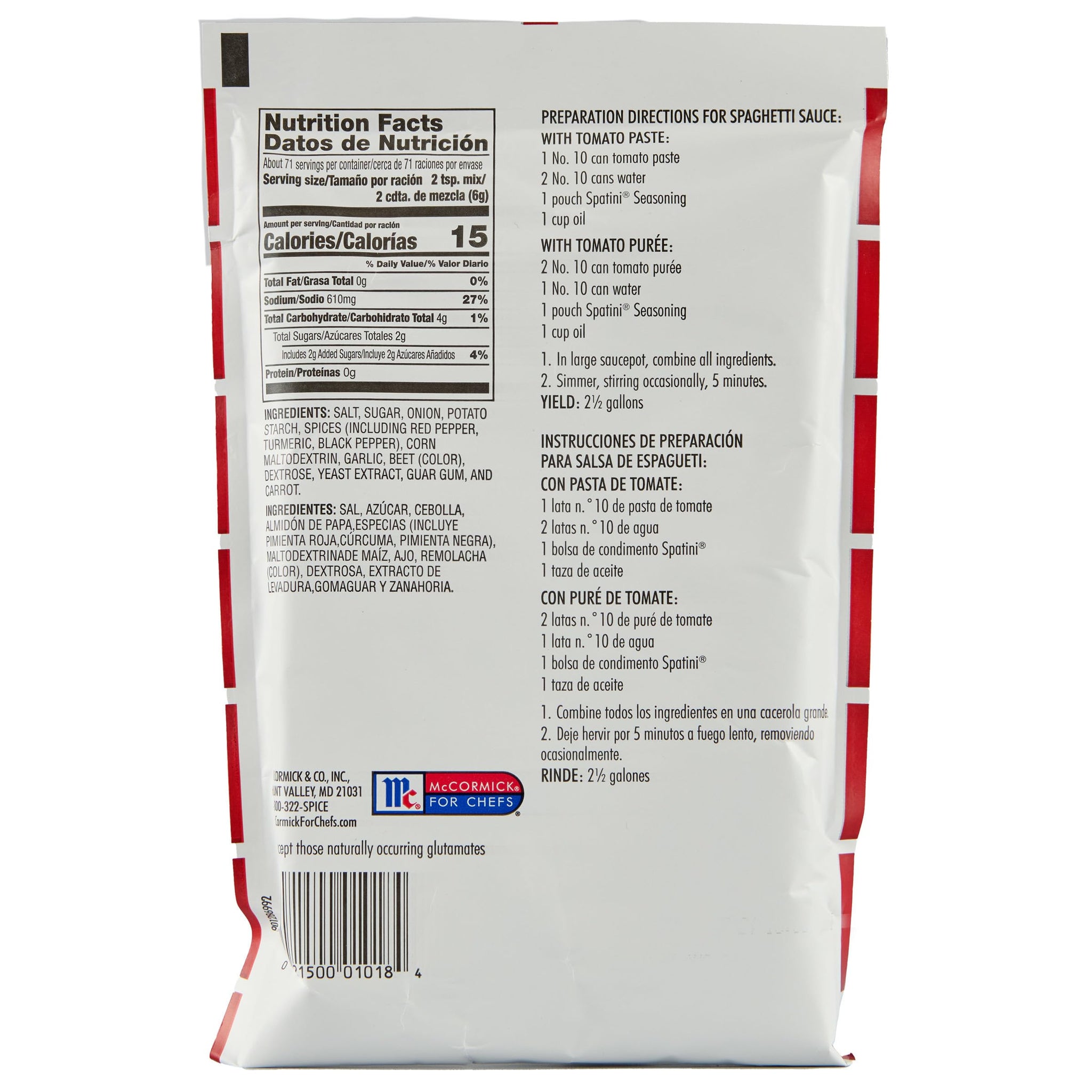 Lawry's Spatini Spaghetti Sauce Seasoning Mix, 15 oz - One 15 Ounce Packet of Spaghetti Seasoning Mix, Ideal for Creating Flavorful Italian Sauce