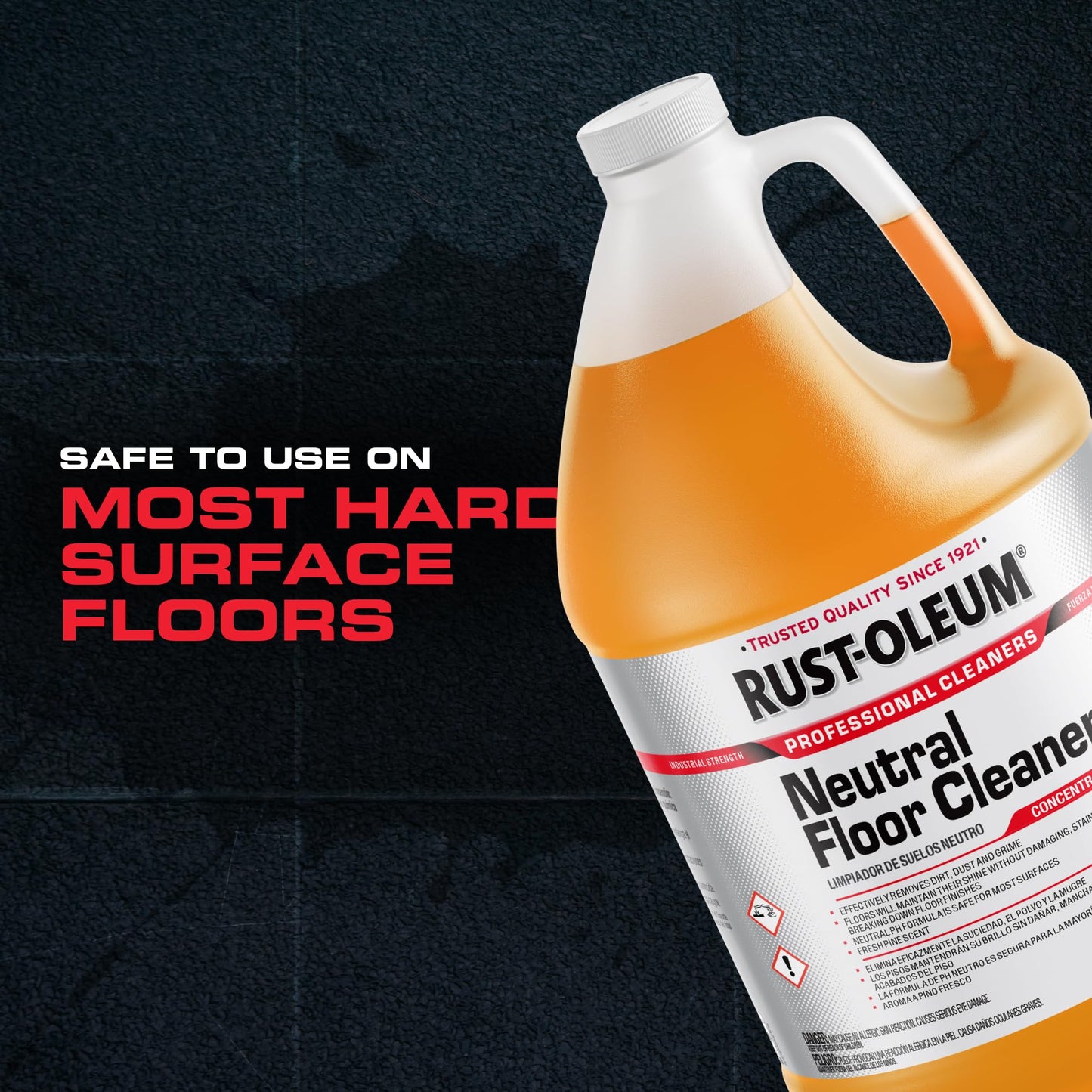 Rust-Oleum Professional Cleaners Neutral Floor Cleaner | 1 Gallon (128oz) | Professional Strength Concentrate | Neutral pH | Pine Scent