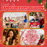 Christmas Mini Candy Canes - Red & White Peppermint Individually Wrapped for Holiday Indulgence - Bulk Christmas Candy for Kids & Adults - Holiday