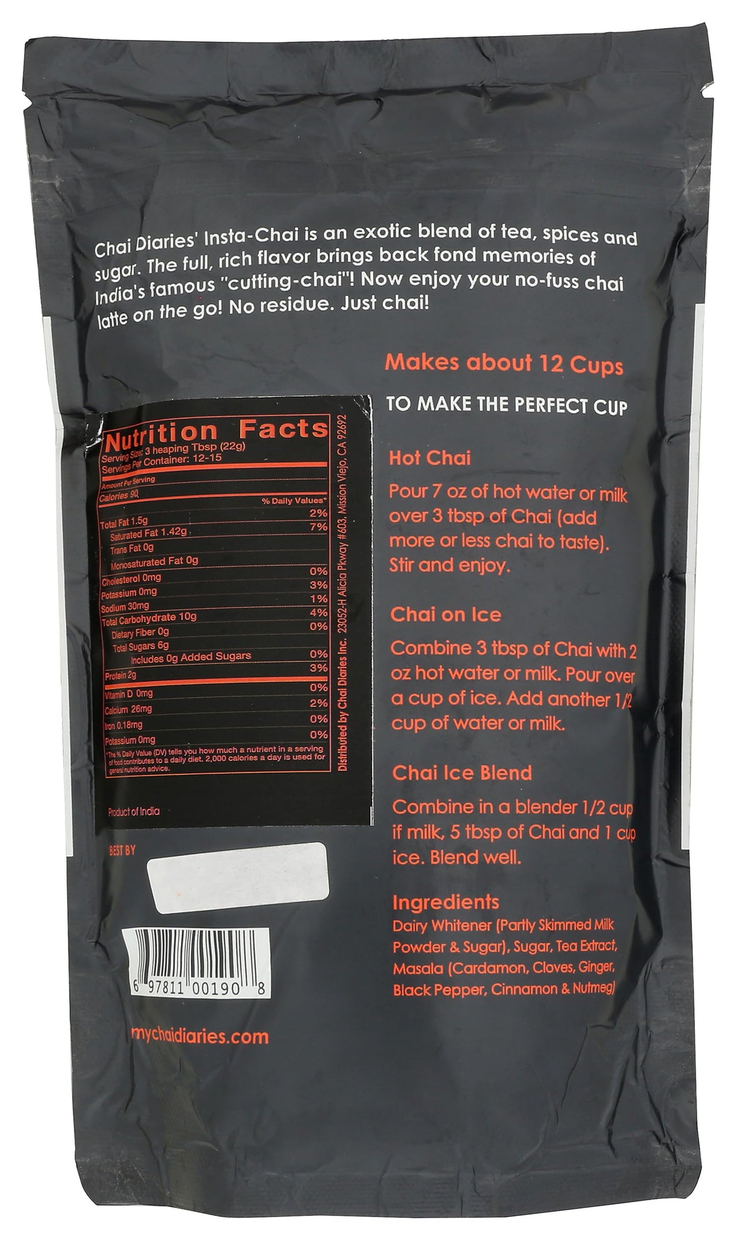 Chai Diaries, Tea Masala Chai, 14 Ounce