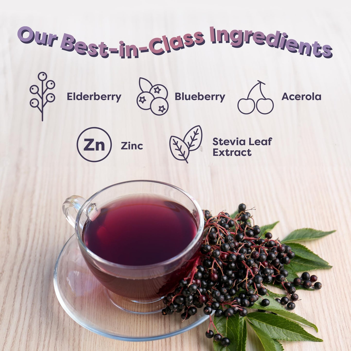 FlavCity Immunity Tea Powder - Vitamin C, Zinc, & Elderberry Herbal Tea for Immune Support - Non GMO & Sugar Free (30 Servings)