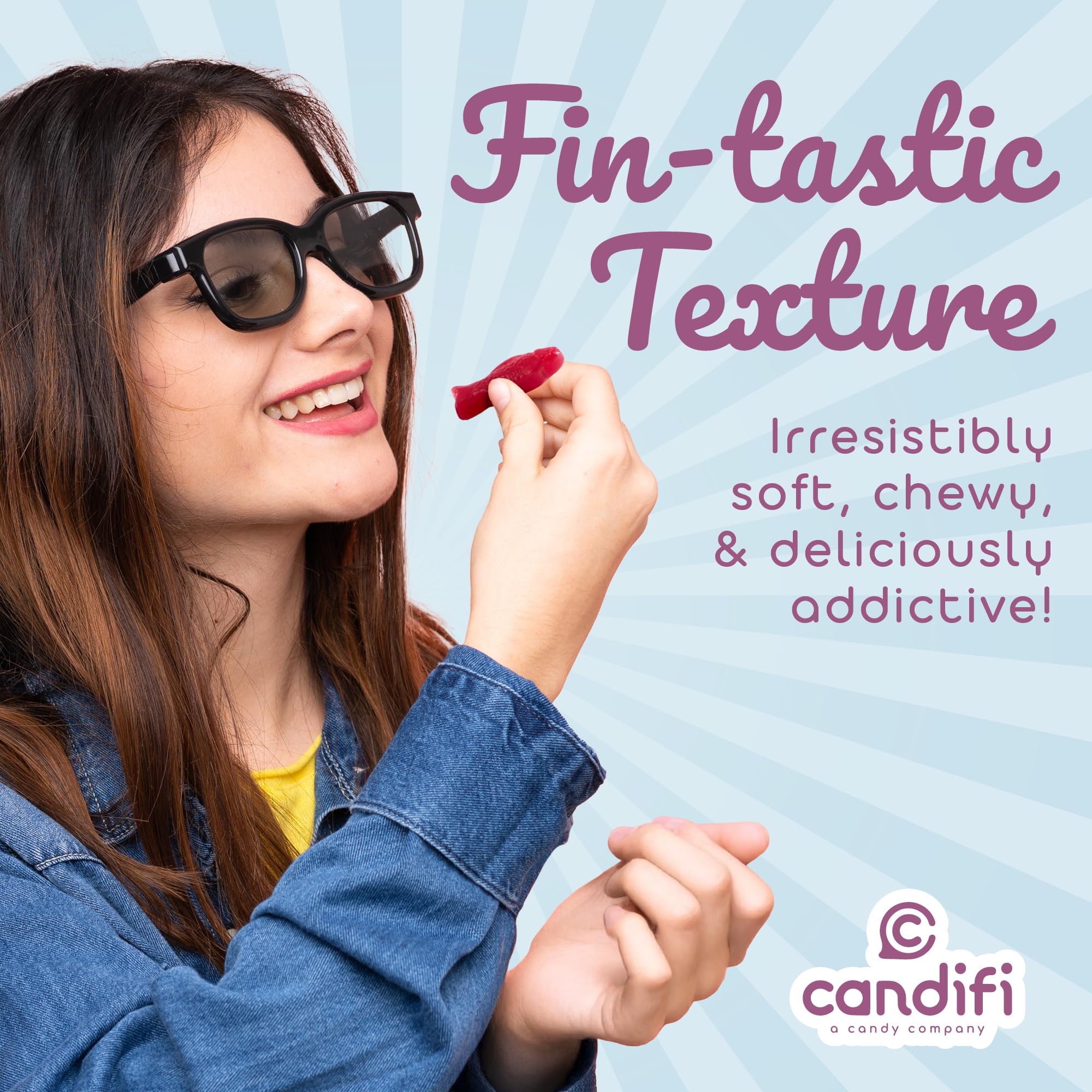 Candifi Dye Free Candy (8 oz) - BerryFish Gummy Fish Candy - Non GMO - Berry Flavored Swedish Style Fish Gummies Made with Only Natural Colors