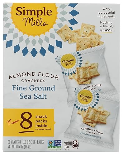 Simple Mills, Fine Ground Sea Salt Crackers Snack Pack, 8 Count, 0.8 Ounce