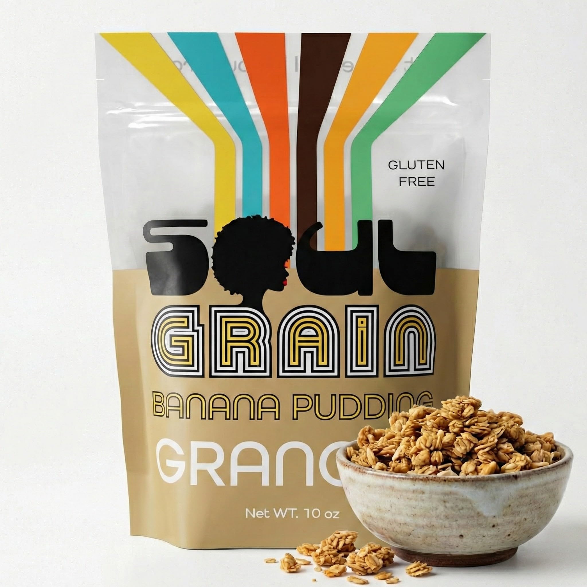 Soul Grain Banana Pudding Granola - 10oz Naturally Sweetened Hand-Crafted Gluten Free with Nostalgic Banana & Vanilla Flavor - Made with Amaranth