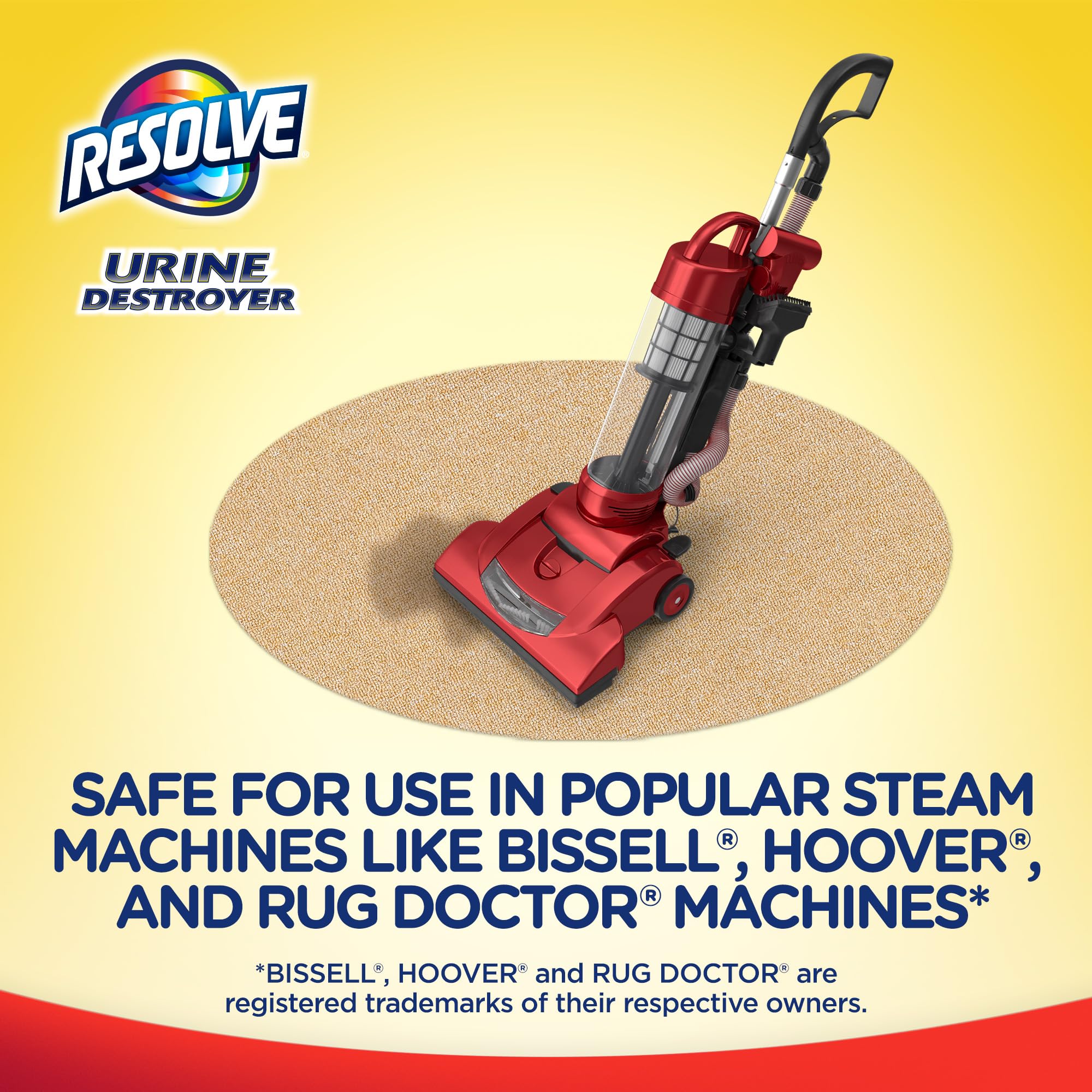 Resolve Urine Destroyer Steam Carpet Cleaner Solution - 2X Concentrated Formula Urine Eliminator for Pet Stains & Odors, Safe for Bissell, Hoover
