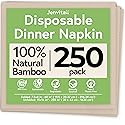 100% Bamboo Compostable Napkins (250-Pack) | Heavy Duty Napkins for Lunch, Dinner, Events, Occasions & Entertaining | Eco Friendly | 3-Ply FSC