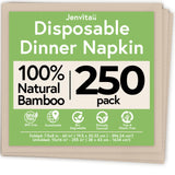 100% Bamboo Compostable Napkins (250-Pack) | Heavy Duty Napkins for Lunch, Dinner, Events, Occasions & Entertaining | Eco Friendly | 3-Ply FSC