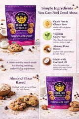 Siete Grain Free Cookies Mexican Vanilla Chocolate Chip - Gluten Free Vegan Cookies - Almond Flour Cookies with Coconut Oil - Dairy Free, Paleo