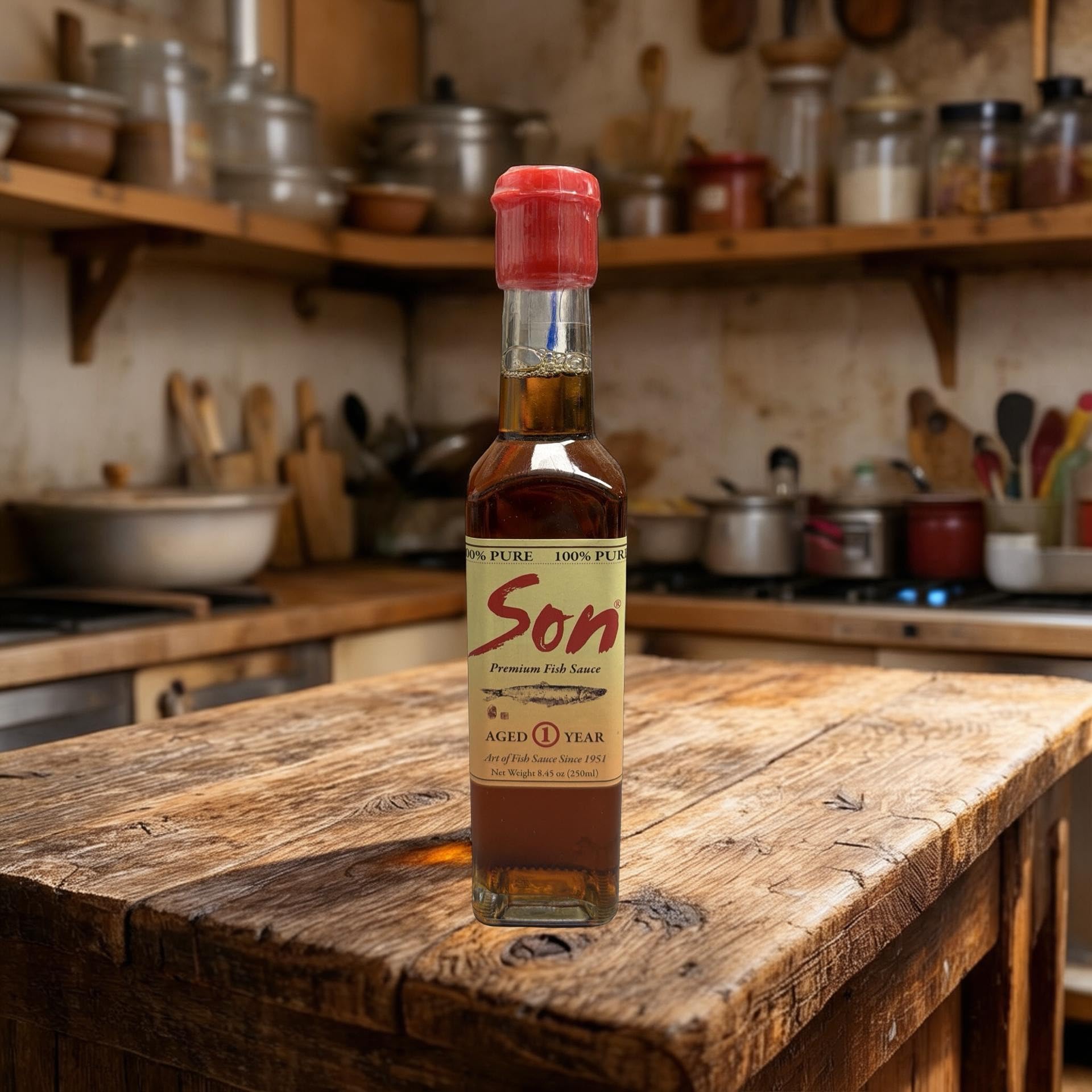 Son Fish Sauce - First-Press Vietnamese Fish Sauce 250 mL | 100% Anchovy + Sea Salt, No Additives | Naturally Fermented for Deep Umami | Clean-Label