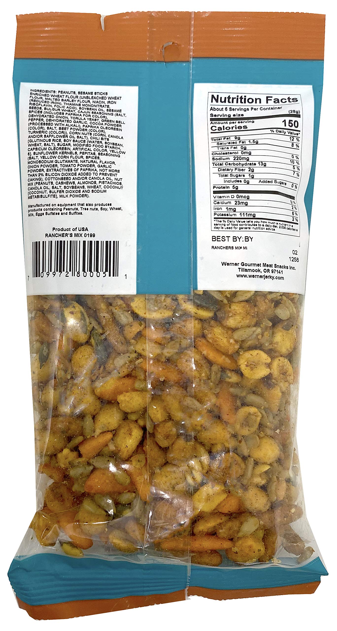 Werner Snacks Rancher’s Mix - Spicy Snack Mix with Habas Value Size 5.5 Ounces (Pack of 6)