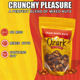 OZARK NUT ROASTERS, Cajun Mixed Nuts, Hot & Spicy Flavored Snack Nuts, Blend of Pecans, Peanuts, Cashews, Almonds & Brazilian Nuts Pack of 1 (16 oz)
