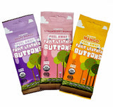 Gift Set of Trader Joe's Organic Fruit Leather Buttons Peel Away Variety Pack 3 Flavors(Mango, Strawberry-Mango, Grape-Mango) 3 Each (9-Piece Set)