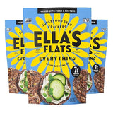 ELLA’S FLATS® Everything All Seed Savory Crisps - All Natural, Gluten Free, Good Source of Protein, High Fiber, Vegan and Keto Friendly (3 Pack)