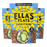 ELLA’S FLATS® Everything All Seed Savory Crisps - All Natural, Gluten Free, Good Source of Protein, High Fiber, Vegan and Keto Friendly (3 Pack)