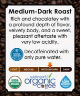 2LB Subtle Earth Organic Decaf - Swiss Water Process Decaf - Medium Dark Roast - Whole Bean Coffee - Low Acidity - Organic Certified by CCOF - 2 Pound