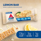 Atkins Lemon Flavored Snack Bar, High Protein Bar, Low Sugar and Low Carb, Keto Friendly Snack, Gluten Free, High in Fiber, Made with Real Almond