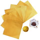 100 Pcs Jumbo 7.87x7.87 Inch Gold Foil Wrappers, Giant Square Chocolate & Caramel Candy Wrappers For DIY Gift Packaging, Wedding Party Favors