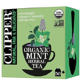 Clipper Tea Mint Herbal Teabags - Caffeine Free, USDA Organic, Great Hot or Iced - Refreshing, Natural, Fair & Delicious - 50 Tea Bags