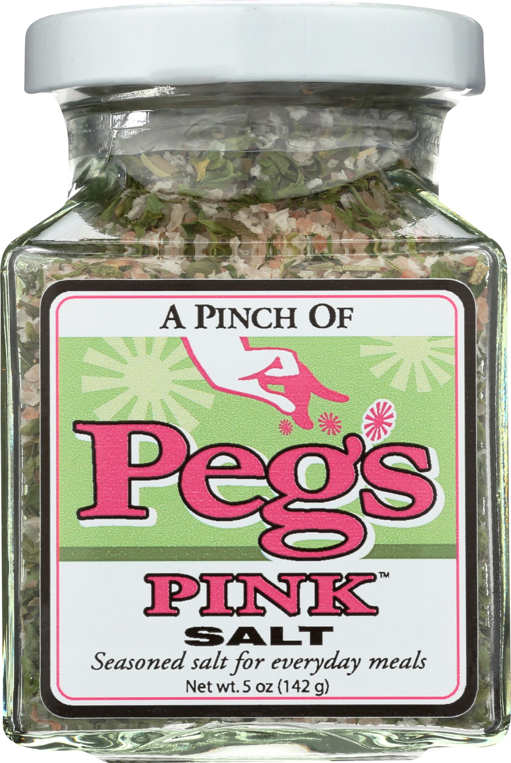 Peg's Pink Salt Seasoned Salt - Gourmet Seasoning - All Purpose for Cooking - Salt with Herbs and Spices (6 oz)