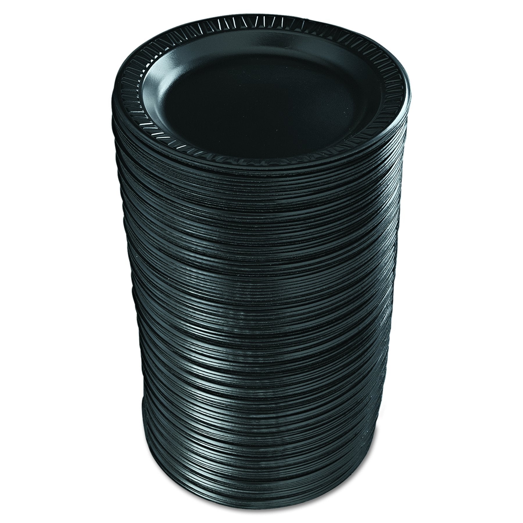Dart 9PBQR 9 in Black Laminated Foam Plate (Case of 500)