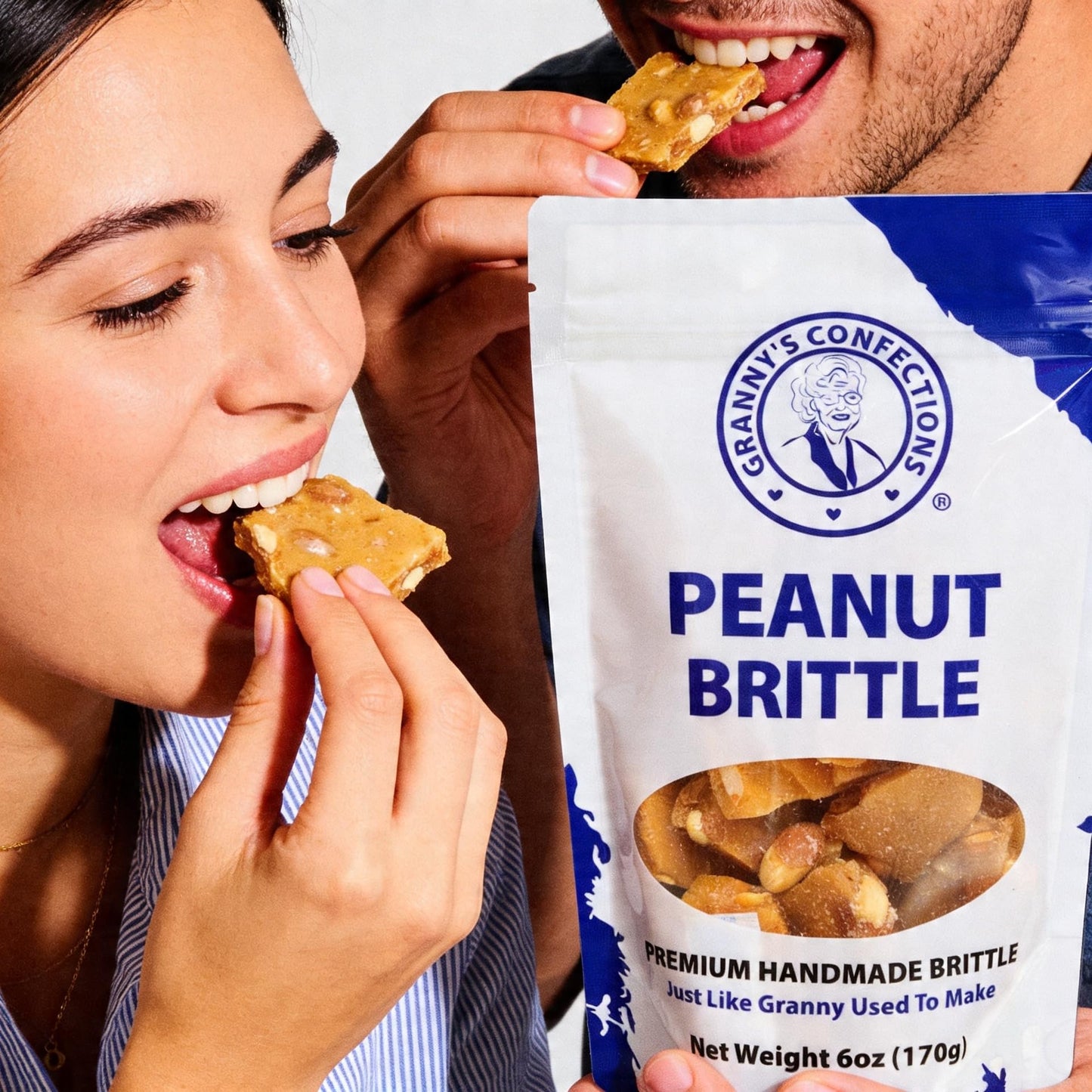 Granny's Confections Old Fashioned Handmade Peanut Brittle - 6oz Bag - Premium Gourmet Candy. Just Like Granny Made: Premium & Gourmet. Peanut Brittle