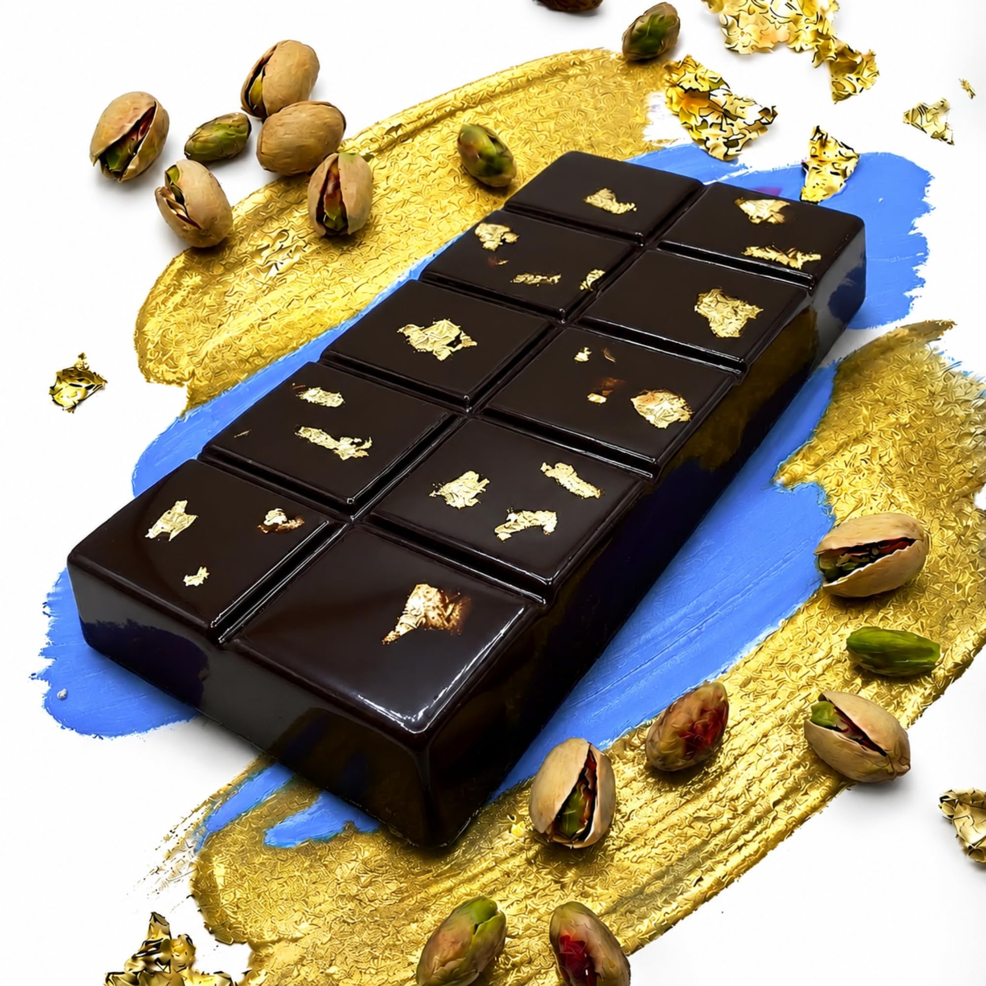 Sol Made Sweets | Handcrafted Artisan Dark Chocolate Bar | Dark Chocolate with Pistachio Cream & Crunchy Kataifi | Gourmet Gift [ 7.8 oz]