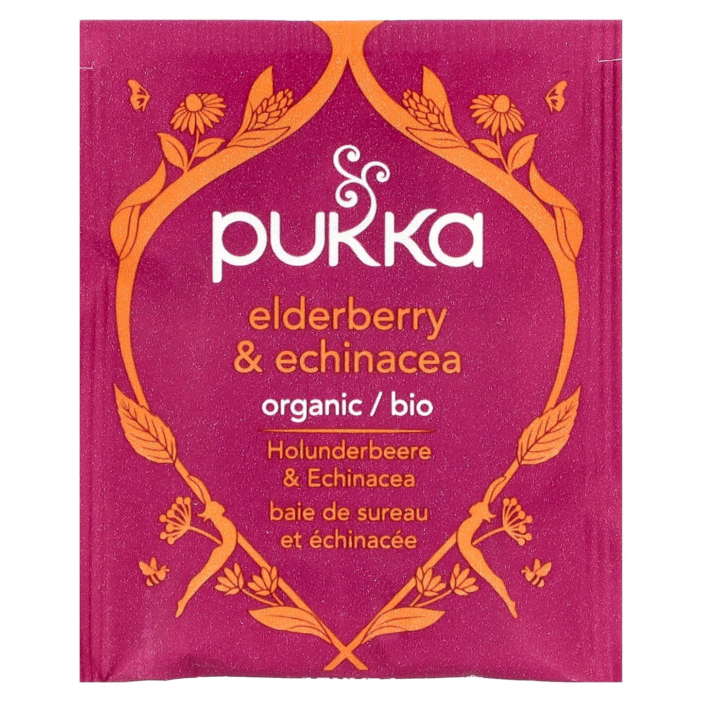 Pukka Elderberry & Echinacea Organic Herbal Tea, Perfect for Wellness Support, Caffeine Free, 20 Total Tea Bags