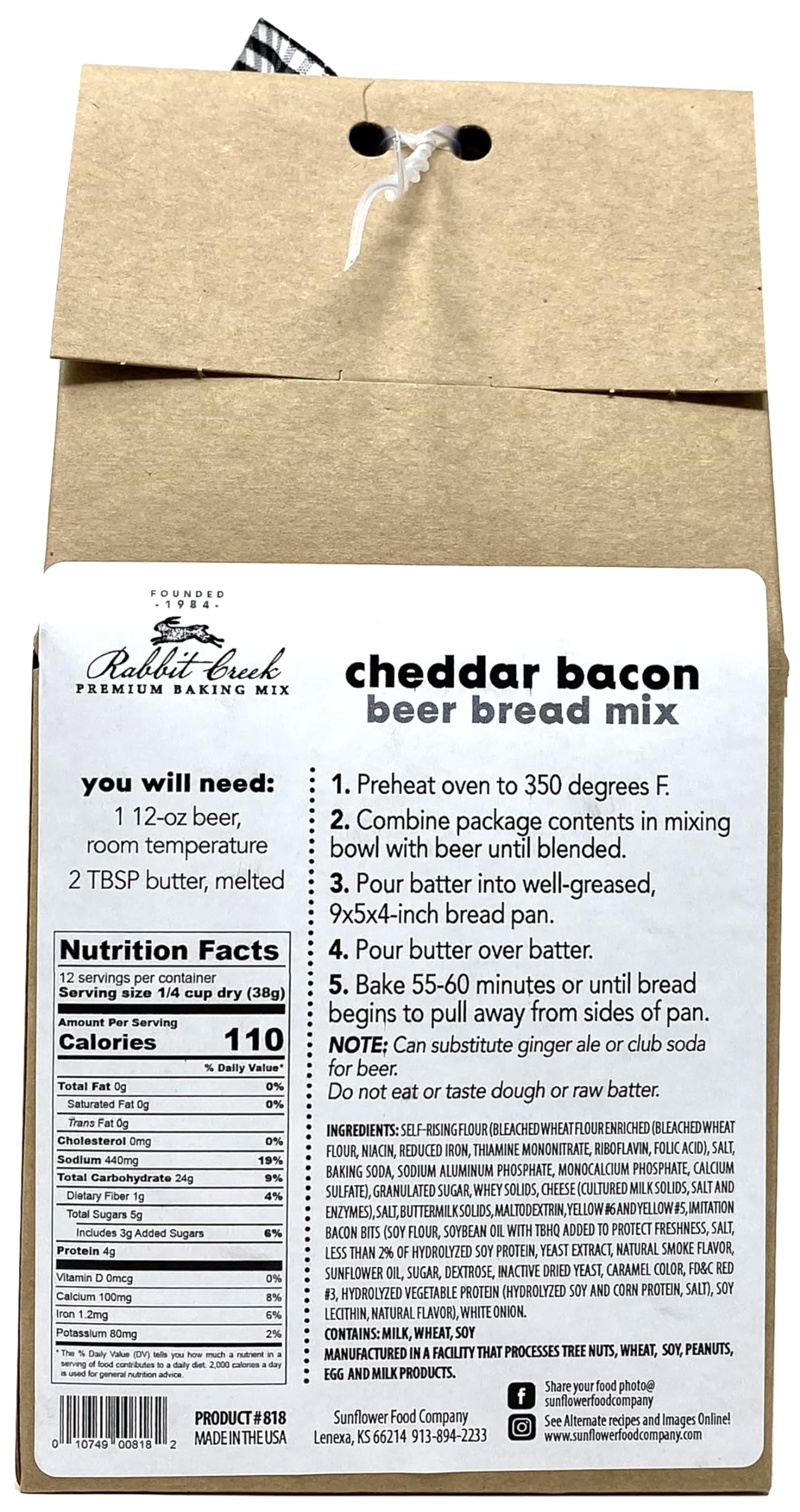 Rabbit Creek Beer Bread Mix Variety Pack of 3 - Cheesy Jalapeno, Cheddar Bacon & Cheesy Garlic Beer Bread Mix