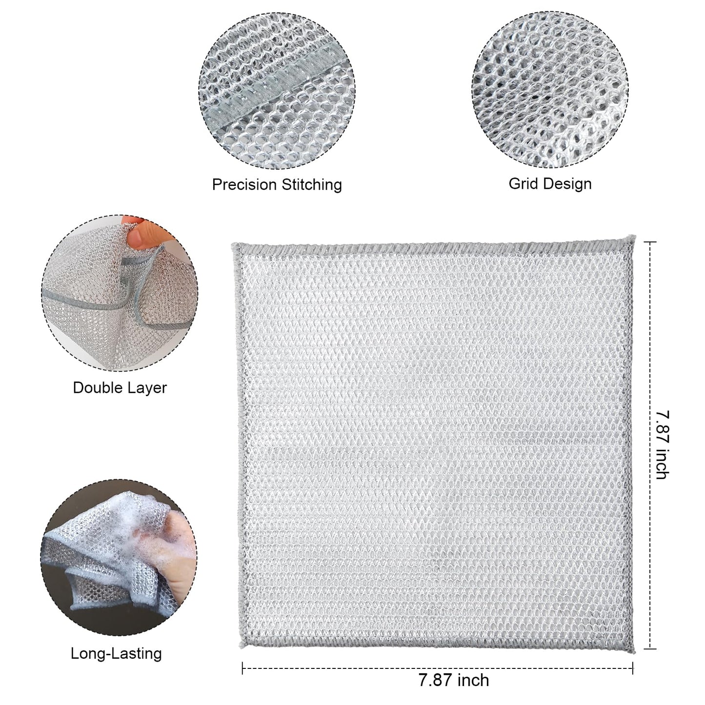 HAUHAUJUS Multipurpose Non Scratch Wire Dishwashing Rags, Cleaning Cloths, 24 Pack