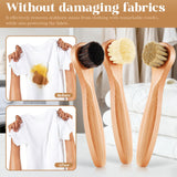 3 Pcs Wooden Laundry Stain Brush Stain Remover Dauber Brushes with Round Head Boar Bristle Small Stain Brush for Clothes for Scrubbing Stains from