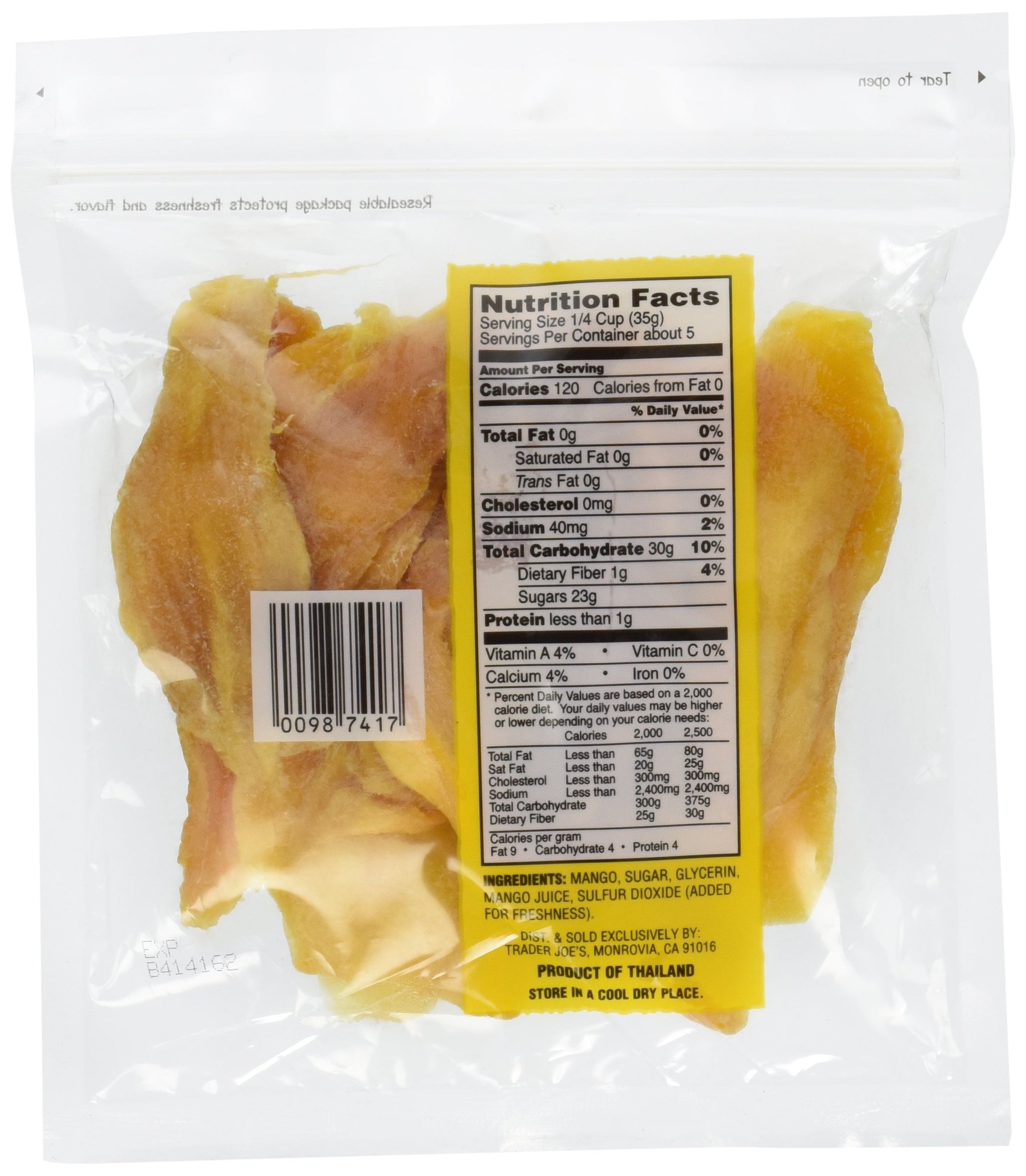 Trader Joe's Dried Fruit Soft & Juicy Mango,6 oz