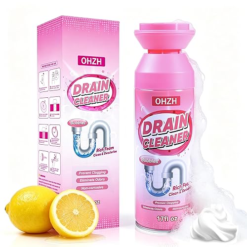 Foaming Drain Cleaner,Drain Clog Remover-Sink Cleaner and Deodorizer & Eliminates Odors, Fast Clog Removal, Safe Sink Cleaner and Deodorizer
