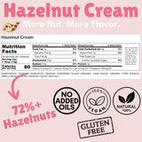 Nutchio Hazelnut Cream 8 oz 70% Hazelnuts, Smooth Natural Spread | Dairy Free, Vegan, Gluten-Free Nut Butter | No Added Oils, No Preservatives