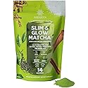 Slim & Glow Matcha Latte Powder - Collagen Peptides, Organic Matcha, Inulin Prebiotic Fiber, Green Tea Extract, Biotin - Gut Health, Craving Control