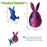 JimZePong 3D Printed Easter Eggs with Bunny Inside, Prefilled Easter Bunny Egg Alternative, 3D Printed Articulated Rabbit Surprise Egg for Easter