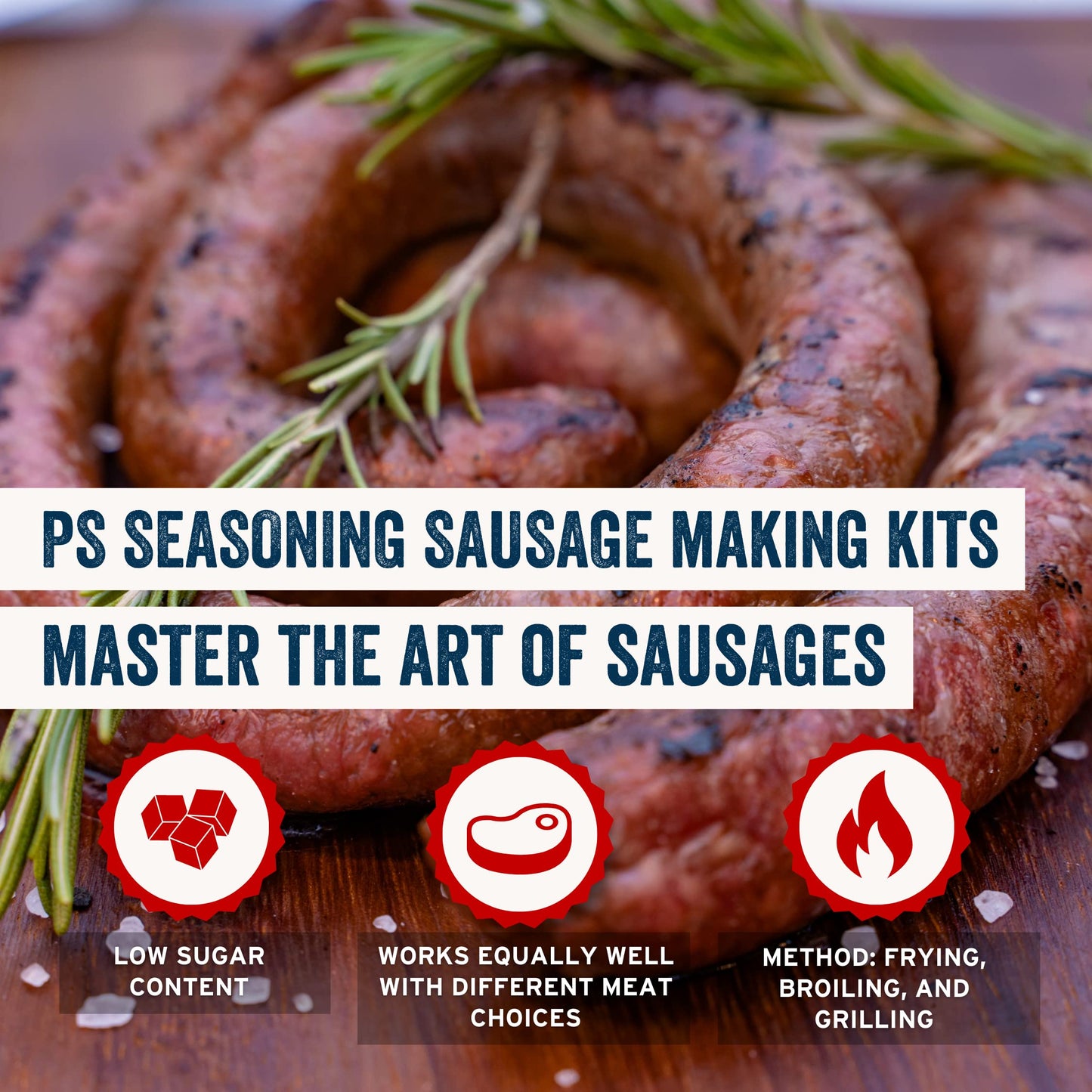 PS Seasoning Hot Snack Stick Kit - Includes Spicy Sausage Seasoning Mix, Maple Cure, and Collagen Casings for up to 25 lbs of Meat - Easy to Use